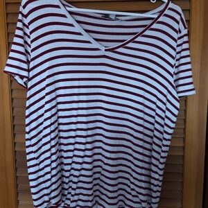 Striped V-Neck Women's Top
